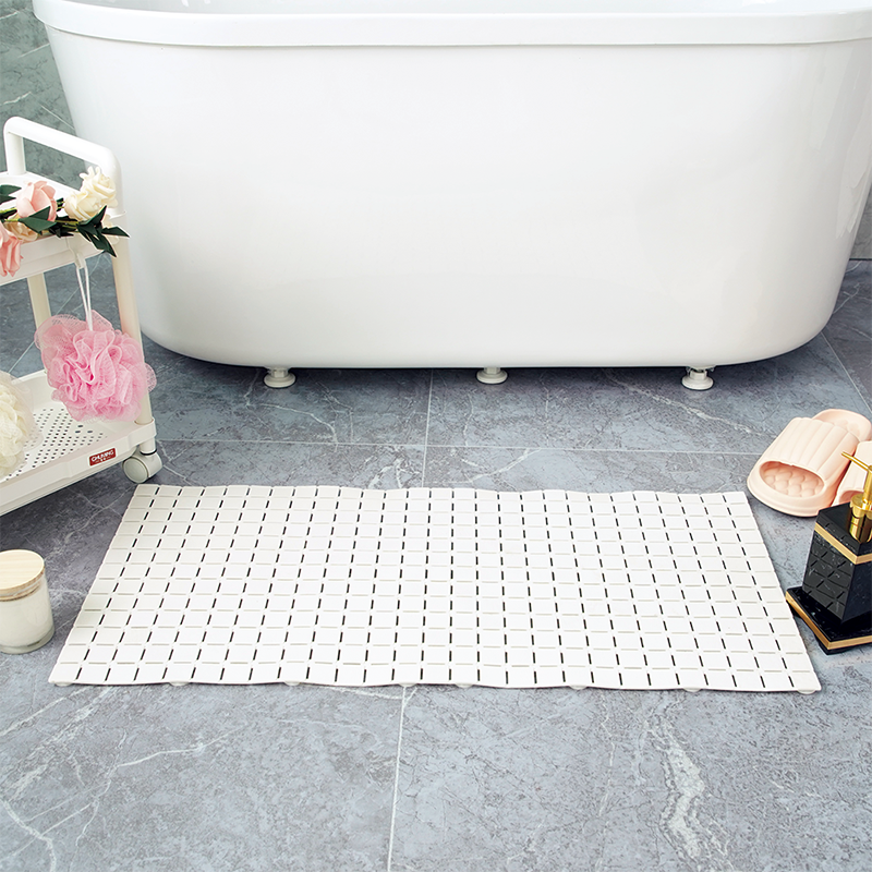79x38 Grid-Pattern Anti-Slip Bath Mat